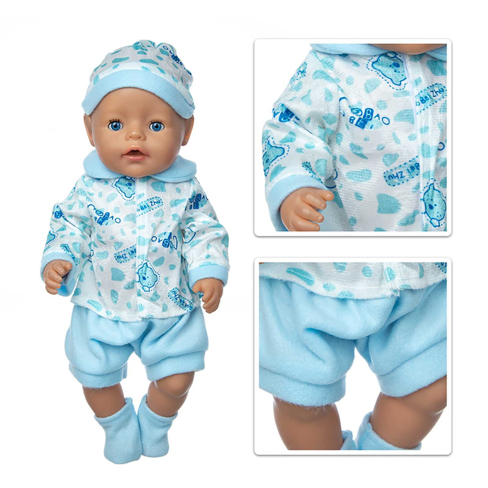 6 Styles Up To 18" 43cm Baby Dolls Outfits Baby Grow Suits 