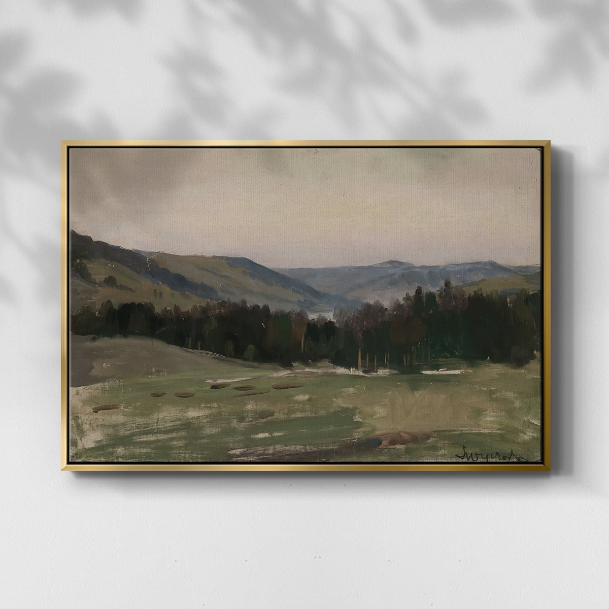 Vintage Landscape-CCCXCIV By Wexford Home Framed in Gold Wood Gallery Wrapped Canvas 17 in. x 25 in.