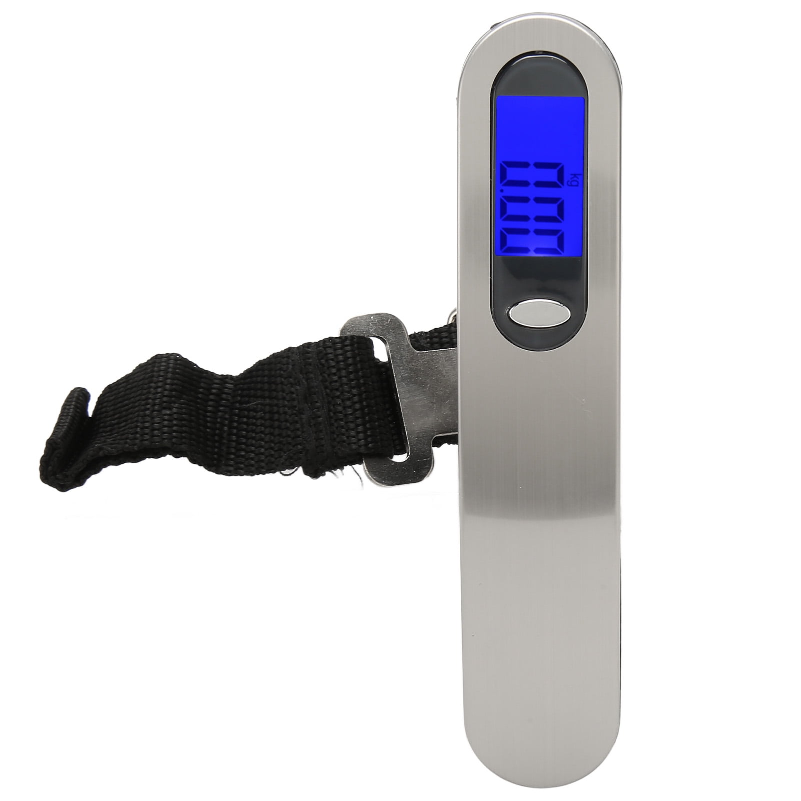 NFTIGB Portable Digital Luggage Weight Scale Digital Stainless Steel Hanging Scale with LCD Display Blue Backlight Ribbon Style, Black, 6.69 inches / 17 cm