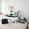 thumbnail image 5 of YST Blue and White Striped Bed in A Bag,Geometric 7 Pcs Comforter Set for Adult,Mid Century Bedding Sets,Printed Sequins Reversible Bed Sets with Sheet Set,Full, 5 of 5