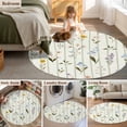 thumbnail image 5 of Round Rug 6Ft Washable Non-Slip, Spring Floral Circle Area Rugs for Living Room Bedroom, Summer Botanical Sage Green Striped Indoor Floor Mats Carpet Runner for Home Decor Aesthetic, 5 of 8