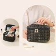 thumbnail image 5 of LHNFT Travel Makeup Bag, Square Cosmetic Case with Handle, Black Plaid Makeup Bag, Travel Skincare Bag, Travel Essentials, Gifts for Women, 5 of 6