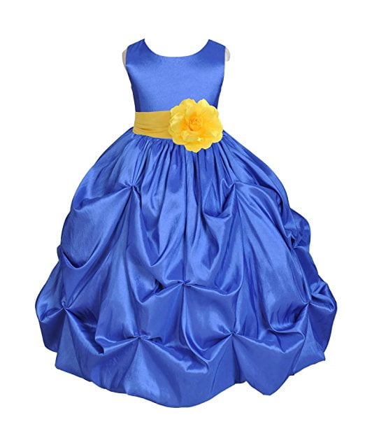 royal blue and yellow flower girl dresses