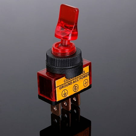 - Red Flick Toggle Switch LED Light Car/Boat/Motorcycle 12V DC SPST Transparent