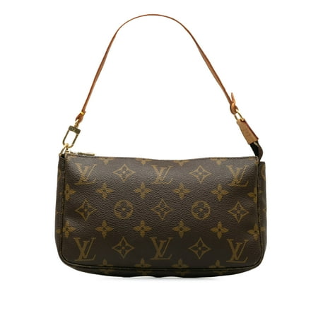 Pre-Owned Authenticated Louis Vuitton Monogram Pochette Accessoires Canvas Brown Shoulder Bag Unisex (Good)