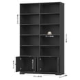 thumbnail image 6 of Hiphuta 78"H x 47"W Bookcase with Doors, Tall Bookshelves with Storage, 5-Tier Shelves Freestanding Display Bookcase for Home Office and Living Room, Black, 6 of 7