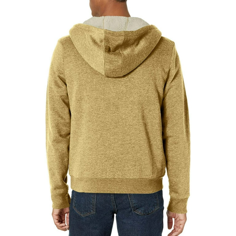 ZCFZJW Sherpa Lined Hoodies for Men Heavyweight Full Zip Up