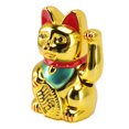 thumbnail image 2 of Gato de la suerte dorado que funciona con pilas para hoteles y restaurantes, 2 of 10