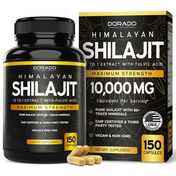 Premium  Shilajit Pure Himalayan Capsules for Men 1000mg Per Serving (150 Capsules) - Third Party Tested, Non-GMO & Vegan Safe