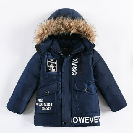

ZMHEGW Toddler Jackets Children Winter Boy Hooded Fashion Warm Clothes Boys & Kids Coats