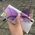 thumbnail image 4 of Luxury Diamond Butterfly Sunglasses Women Vintage Rimless Oversized Rhinestone bling Sun Glasses LadiesY2K Eyewear, 4 of 9
