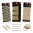 thumbnail image 1 of Dofash Juego de pinzas para el cabello, 102 unidades, pinzas para el cabello trenzadas para mujeres (horquillas, 60 piezas + lazos hiperelásticos, 30 piezas + pinzas para el cabello a presión, 12 piez, 1 of 5