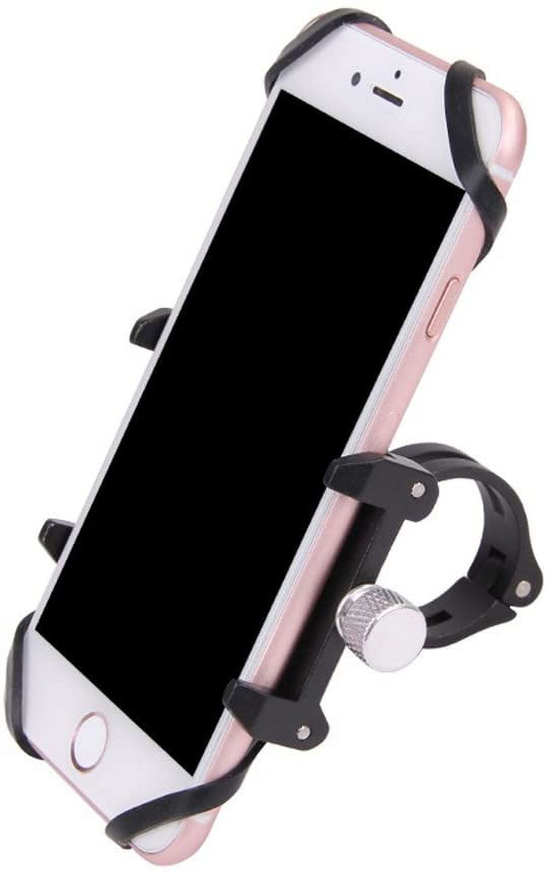 GUB Mountian Bike Phone Mount - Universal Adjustable Bike Mount Cell Phone GPS Mount Holder Rotating Cradle Clamp with Silicone Band for Mountain Bike Motorbike,iPhone Samsung (Black with Band) - image 3 of 7