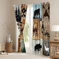 thumbnail image 3 of Erosebridal Retro Camper Kids Black Out Curtains,Happy Camping Initial Letter M Theme Curtains Pack of 2 (42x63 Each) For Boys Men, 3 of 7