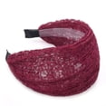 thumbnail image 2 of Wide Lace Headbands,Non Slip Wide Hard Headband Hollow Head Bands Widely Hairband for Women Summer Beach Party Holiday Hair Accessories QURATI Wine One Size, 2 of 4