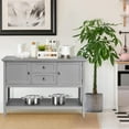 thumbnail image 3 of Giantex Buffet Sideboard, Wood Console Table w/2 Drawers and 2 Storage Cabinets, Ideal for Living Room Kitchen Dining Room Hallway, Gray, 3 of 10