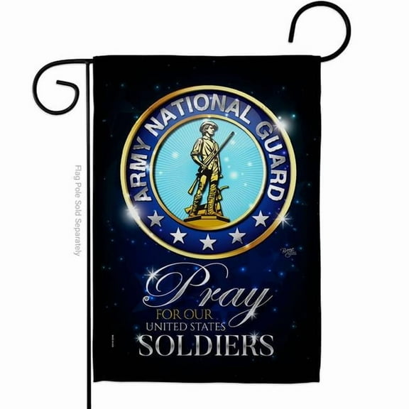 Breeze Decor G120069-BO Pray United States Soldiers Armed Forces National Guard Double-Sided Decorative Garden Flag, Multi Color