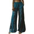 thumbnail image 2 of BILIKEYU Holiday Style Retro Linen Ethnic Print Casual Pants for Women, Women's Pants, Travel Pants, Pants for Women, 2 of 4