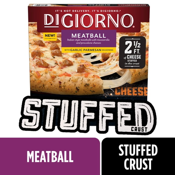 DiGiorno Stuffed Crust Meatball Pizza, Frozen Pizza. 23.1 oz. Contains Milk. (Frozen)