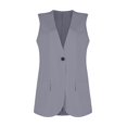 thumbnail image 6 of Ovticza 2024 Summer Sleeveless Blazer Jackets for Women Lightweight Fashion Casual Open Front Work Office Vest Tops Pockets Dark Gray M, 6 of 9