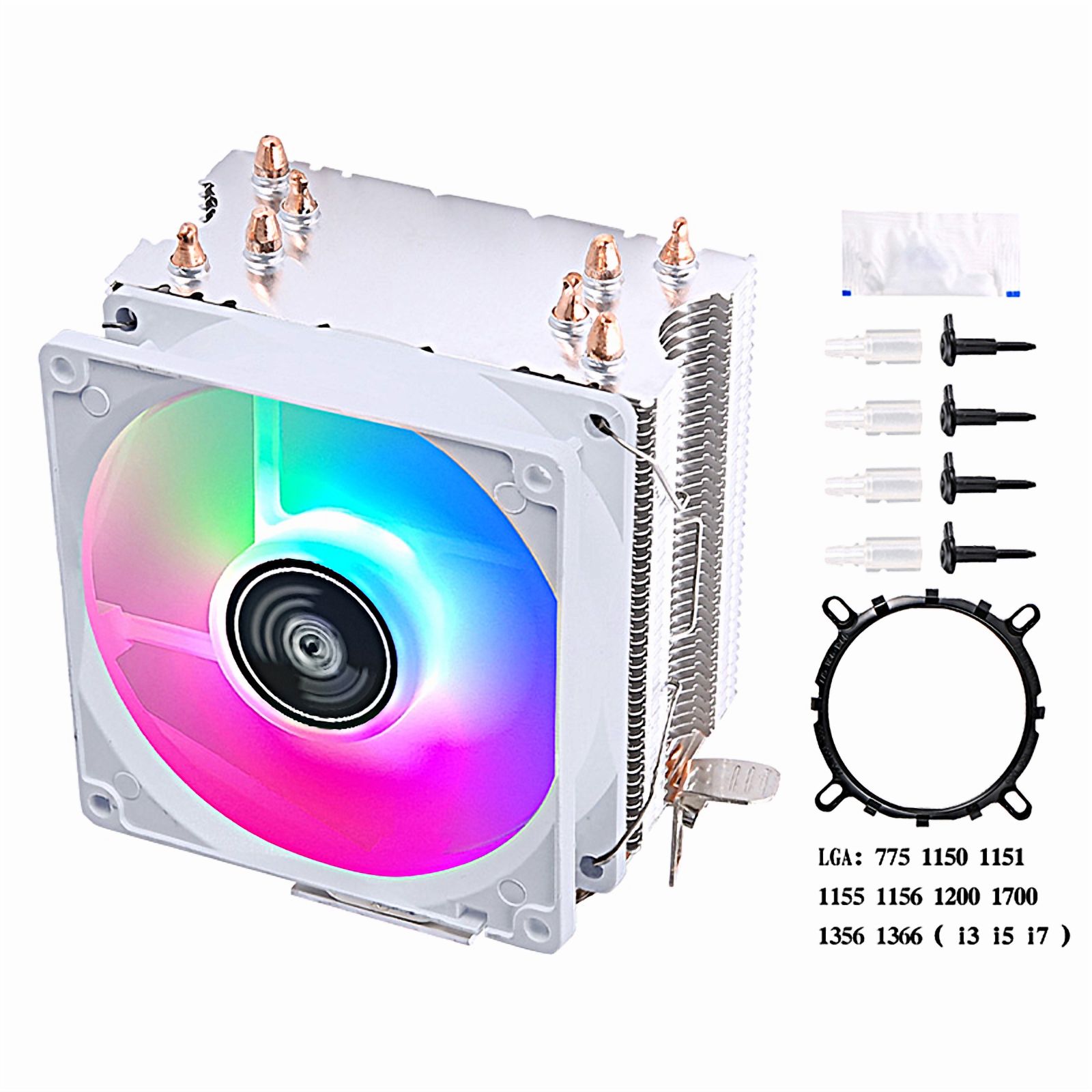 CPU Cooling Fan 4 Heat Pipe Cooler Processor Efficient Air-Cooled 3P/4P Installing LGA775 115x 1200 1700 1356 1366 AMD i3 i5 i7