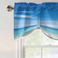 thumbnail image 5 of Beach Palm Tree Tie Up Window Valance Summer Ocean Blue Sky Tropical Island Tie-up Valance for Kitchen Windows Adjustable Small Curtain Balloon Shades for Kitchen Bathroom Cafe 42x18inch, 5 of 9