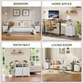 thumbnail image 5 of Eunos 3 Drawer White Nightstand with Charging Station, LED and Open Shelf for Bedroom, Living Room, 5 of 8