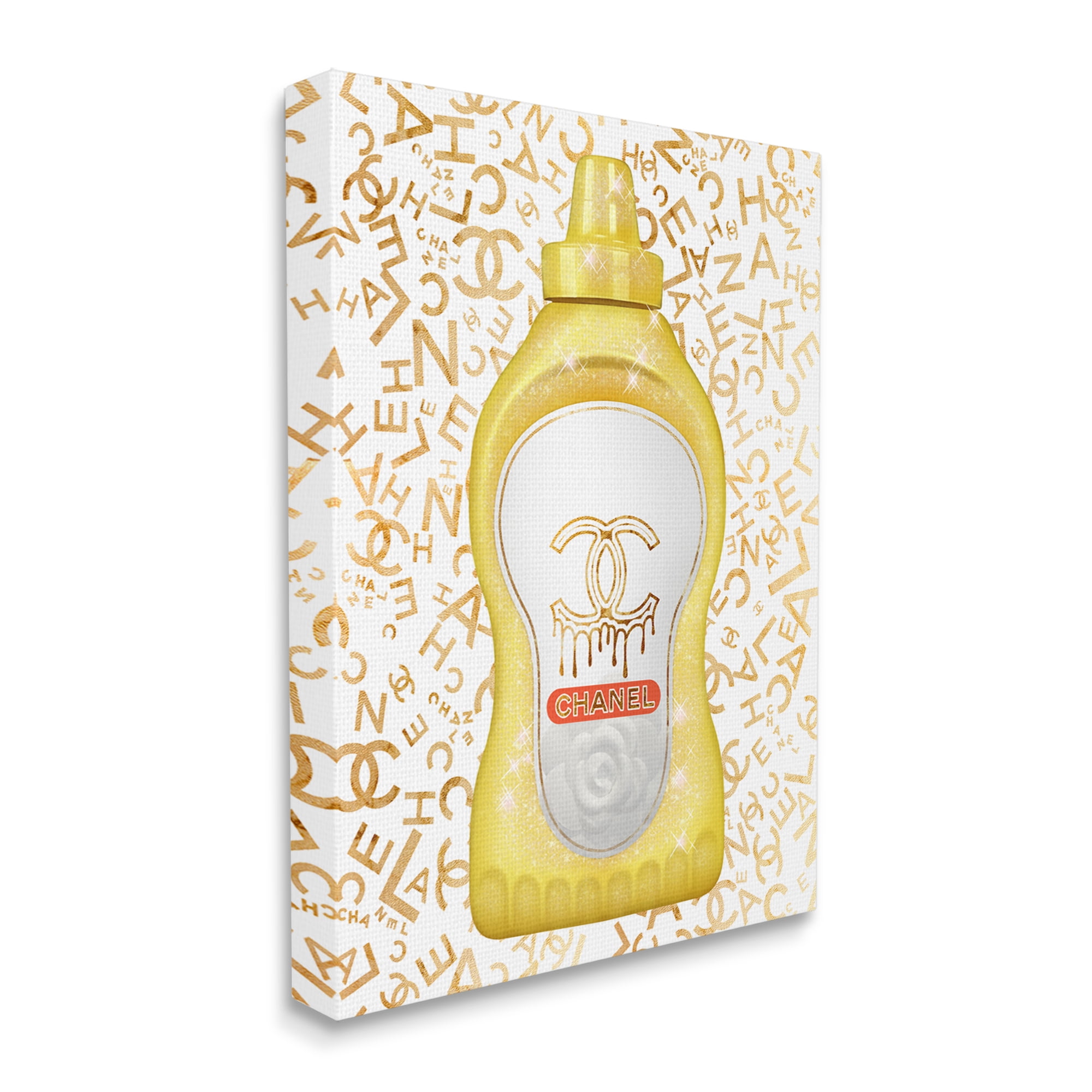 Stupell Industries Glitzy Fashion Bling Kitchen Condiment Mustard Bottle Graphic Art Gallery Wrapped Canvas Print Wall Art, Design by Ziwei Li