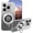 Silver, variant on Compatible with Tecno Spark 20 Pro Case Silicone with Ring Holder, for Tecno Spark 20 Pro Phone Case Glitter Transparent Double Layer Detachable Soft TPU Shockproof Protective Slim Cover (Silver)