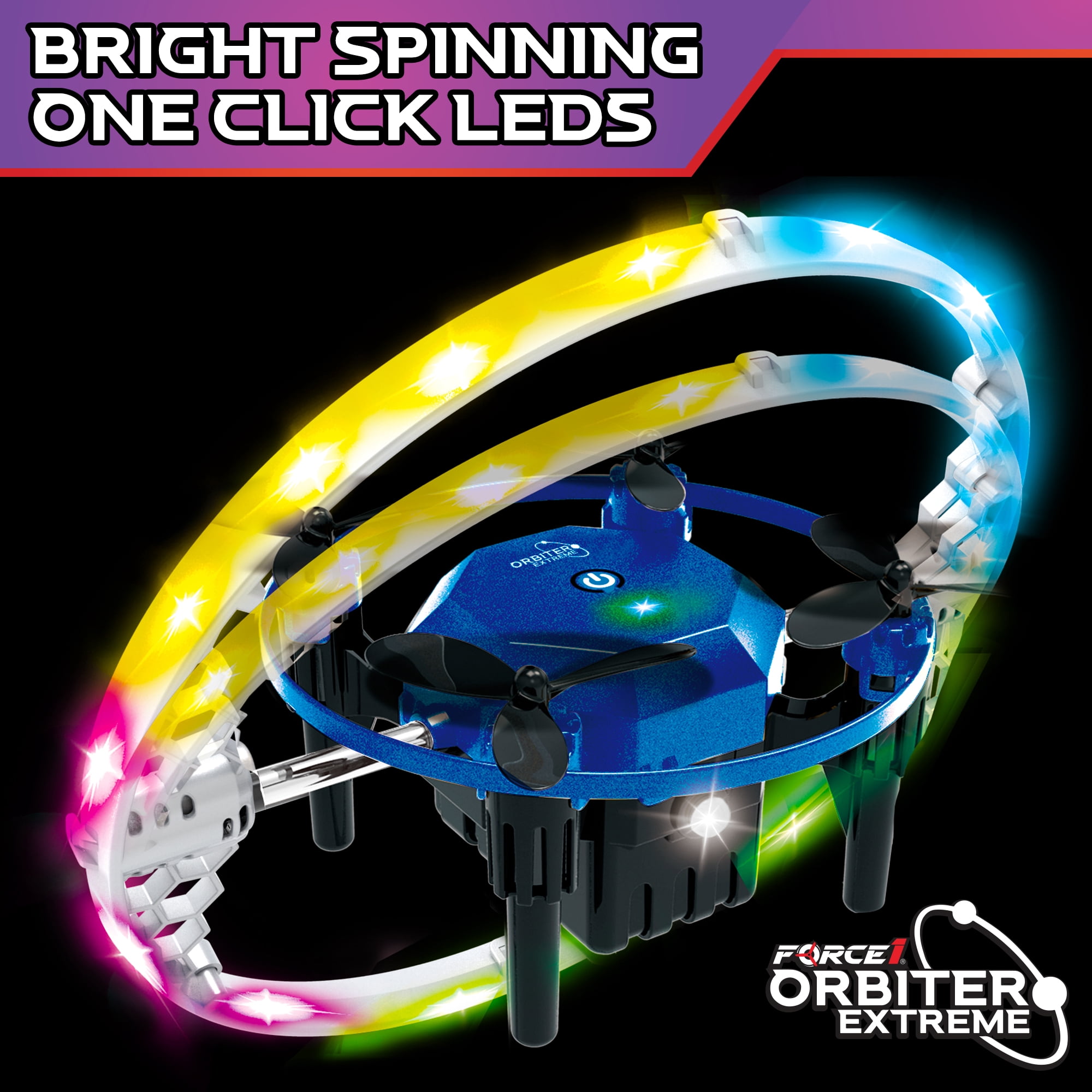 Force1 Orbiter Extreme Remote Control Indoor Flying Drone 360 LED Toy for Kids Ages 8+