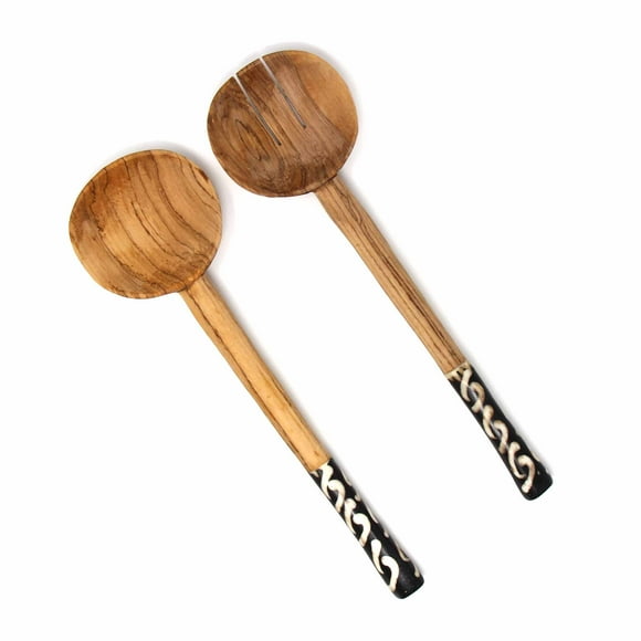 Olive Serving Set with Bone Handles 11 inch