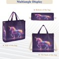 thumbnail image 6 of Corduroy Tote Bag for Women Shoulder Handbags Fashion Ladies Purses Satchel Messenger Bags Glowing Unicorn M, 6 of 8
