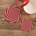 thumbnail image 2 of SKYSONIC 3D Halloween Purple Spirals Pot Holders Trivets, 2 Pcs Heat Resistant Trivets, Cotton Thread Weave Mats for Hot Pads Pans Pot Bowl Teapot for Kitchen Decor, 2 of 7