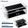 thumbnail image 6 of Sea Team Clear Makeup Organizer with Drawers, Acrylic Plastic Cosmetic Display Case, Jewelry Storage Box, Holder for Dresser, Bathroom, Vanity, Countertop (1 Large, 1 Middle Drawers), 6 of 6