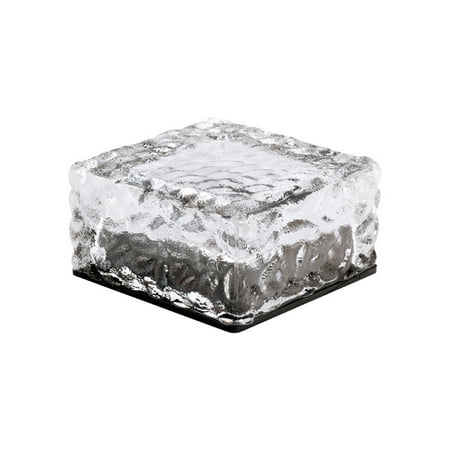 

1111Fourone Solar Brick Light Outdoor Ice Cube Floor Lamp LED Landscape Night Lighting for Courtyard Pathway Decor White Light