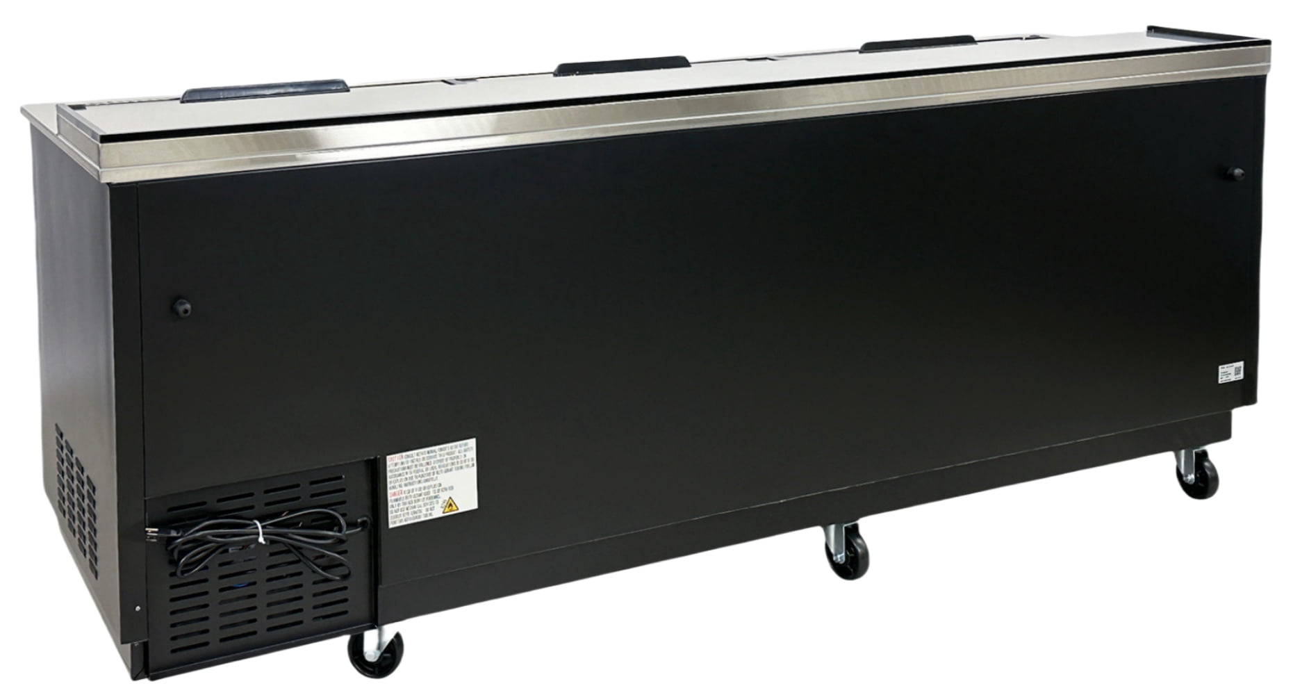 Cooler Depot 95" NSF Commercial Beer Bottle Cooler, Stainless Steel Back Bar Refrigerator with Glass Froster & Cap Catcher