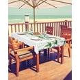 thumbnail image 2 of Boanket Outdoor Tablecloth with Umbrella Hole for Patio/Picnic/Party/Camping, Green Spring Floral Waterproof Table Cloth Rectangle Table Cover Washable, Summer Botanical Elegant (60"x 84"), 2 of 7