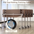thumbnail image 5 of Conference Table, 8PC Folding Flip Top Conference Room Tables, Mobile Office Meeting Desk with Wheels, Modern Space-Saving Seminar Table for Classroom, Office,Training Room, 5 of 9