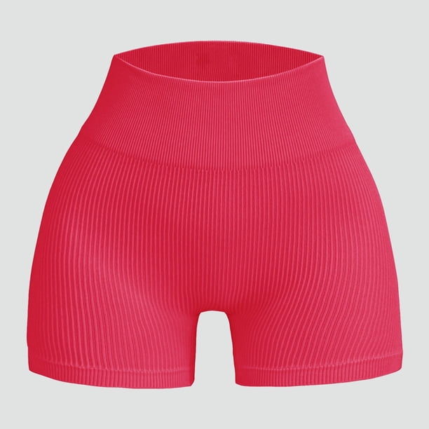 MKLEKYY Pantalones Cortos para Mujer, Deportivos, Sin Costuras, Acanalados, para Entrenamiento, Yoga