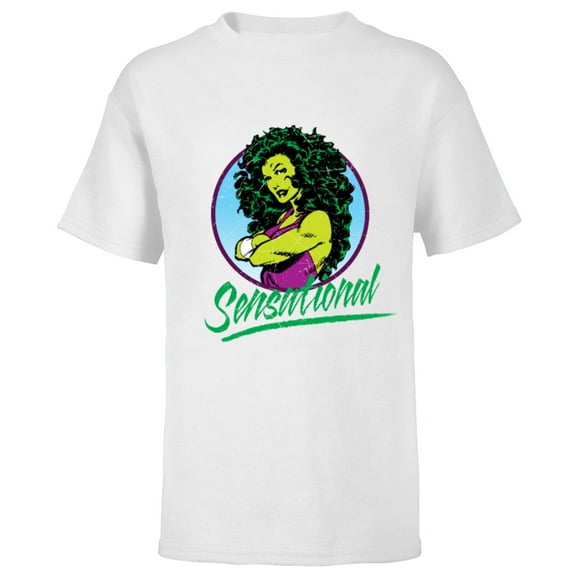 Marvel Sensational She-Hulk Retro Comic - Short Sleeve T-Shirt for Kids - Customized-White