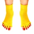 thumbnail image 1 of 1 Pair Foot Alignment Socks Yoga Gym Massage Open Toe Separator Half Toe Socks New, 1 of 2
