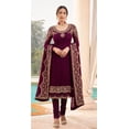 thumbnail image 2 of Sangeet Function Wear Designer Pakistani Indian Sewn Churidar Salwar Kameez Dress ( Purple, 5XL - 52 ), 2 of 5