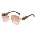 thumbnail image 7 of Womens Polygonal Sunglasses Large Rim Metal Frame Sun Glasses for Fashion Travel and Sun Protection Elegant Minimalist, 7 of 7
