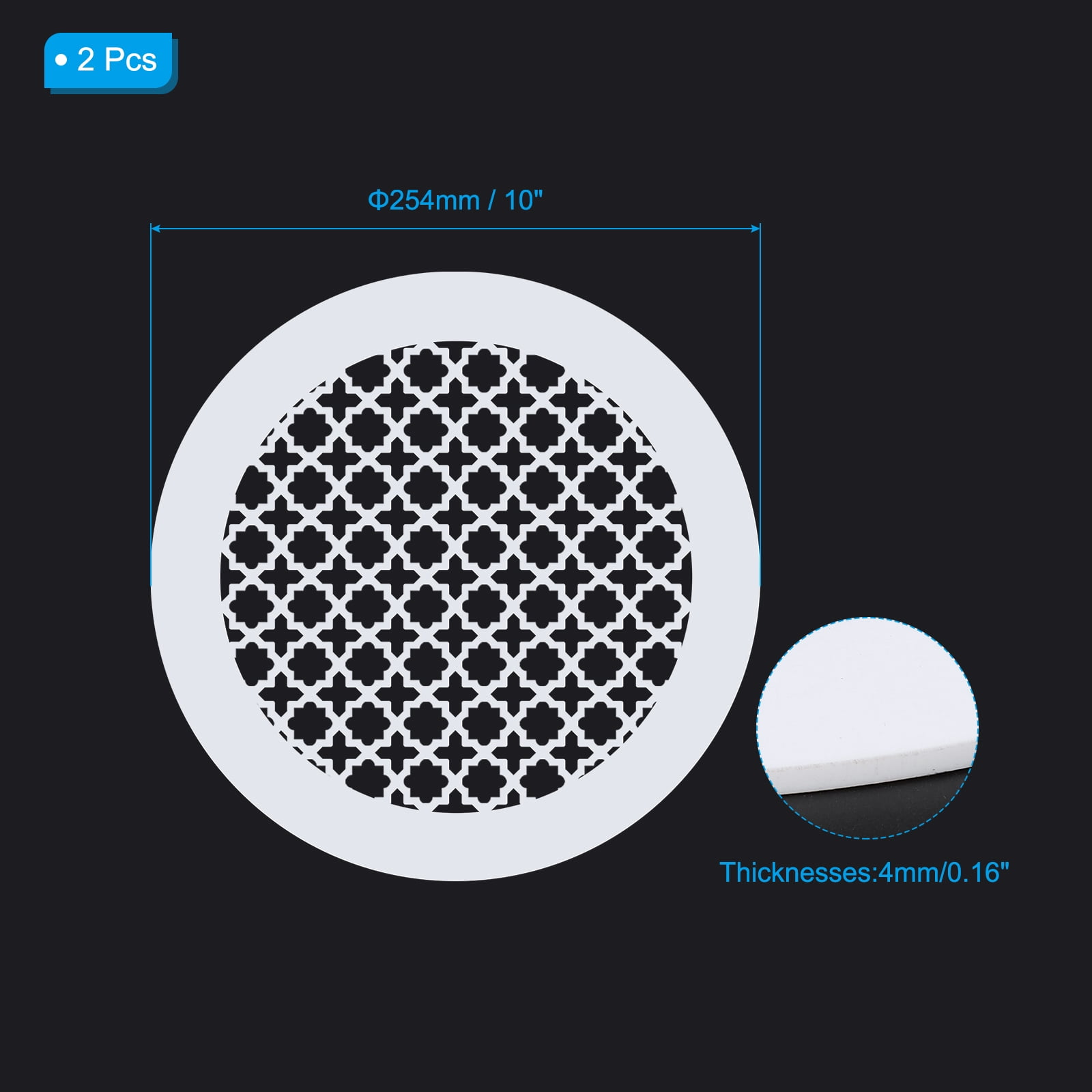 Uxcell Air Vent Cover Grille for 7.5" Duct Opening, 2Pcs Acrylic Glass Wall Ceiling Hole Cover for Ventilation