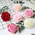 thumbnail image 3 of Cabeza de flor de rosa de tela de seda, flor artificial, flor artificial, decoración del hogar para bodas, disfraces, 3 of 6