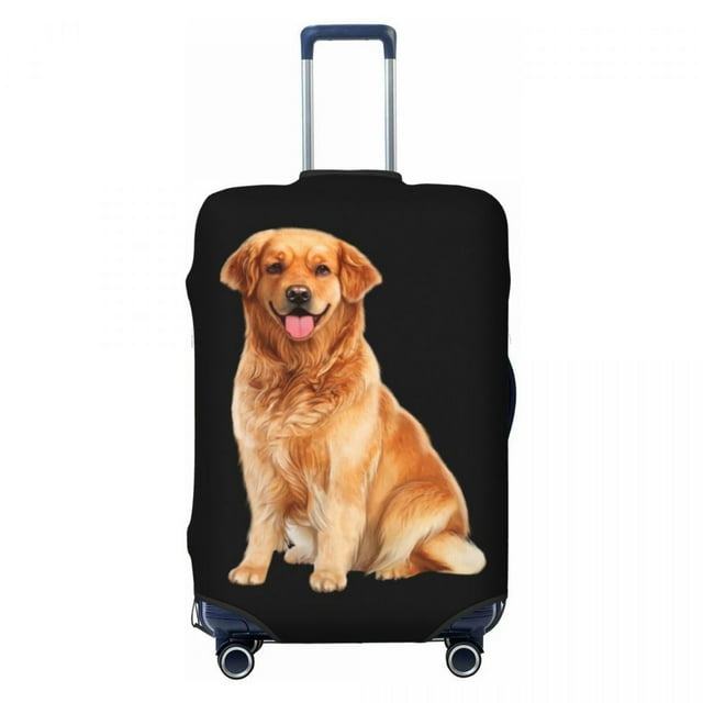 Custom Golden Retriever Dog Luggage Cover Elastic Travel Suitcase Protective Covers Fits 18-32 Inch