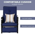 thumbnail image 4 of Outsunny PE Wicker Solid Print Removable Cushion Covers Outdoor Recliner Chair, Blue / Dark Blue, 4 of 9