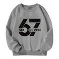 thumbnail image 4 of Fiaer 67 Pullover Tops for Kids Six Seven Sweatshirt Long Sleeve Drop Shoulder Loose Fit Casual Fashion Tee,Size 1-12 Years Grey 160, 4 of 4