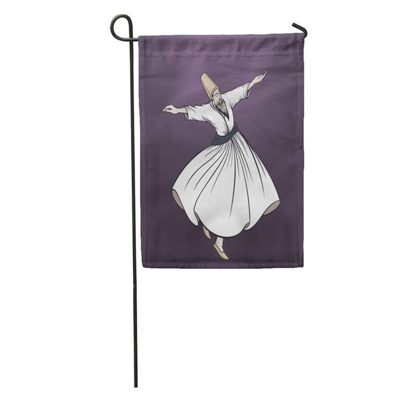 SIDONKU Sufi Semazen Mevlana Rumi Dervish Whirling Sufism Anatolia Neyzen Garden Flag Decorative Flag House Banner 12x18 inch