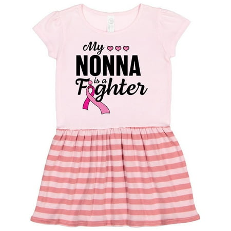

Inktastic Breast Cancer Awareness My Nonna is a Fighter Gift Toddler Girl Dress